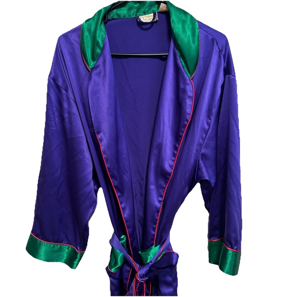 Victoria's Secret Vintage Gold Label Purple and Green Robe 90s Size Medium/Large